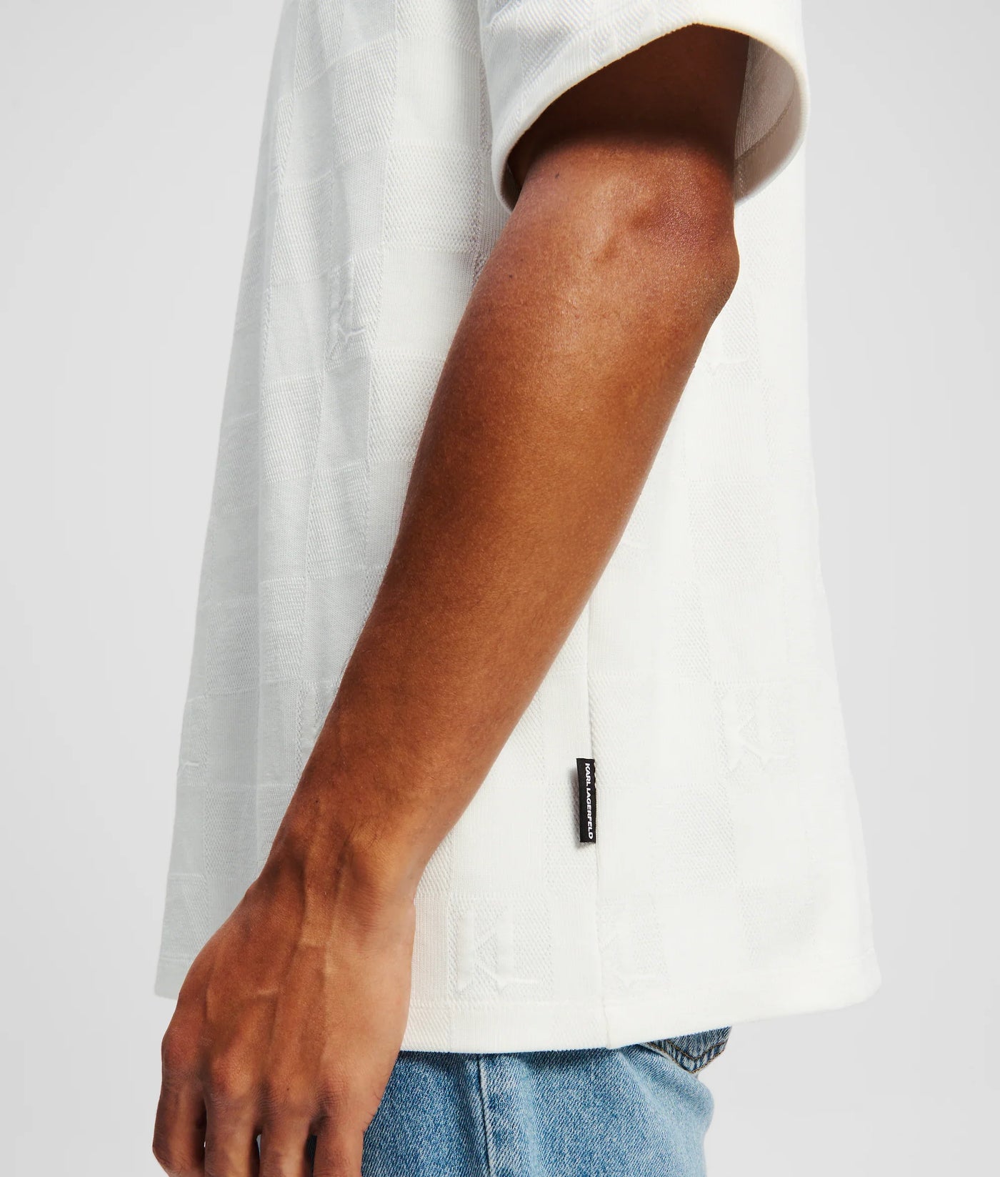 KARL MONOGRAM CHECKED T-SHIRT