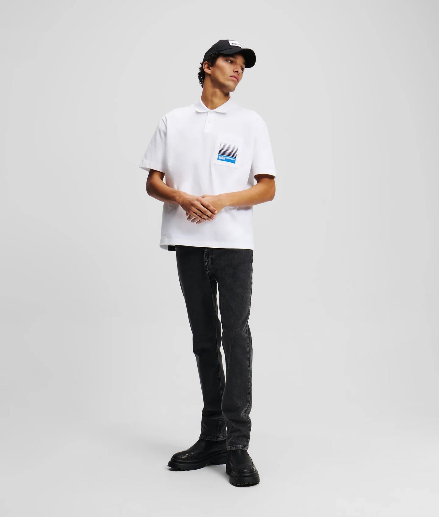 KARL BOX FADE LOGO POLO SHIRT