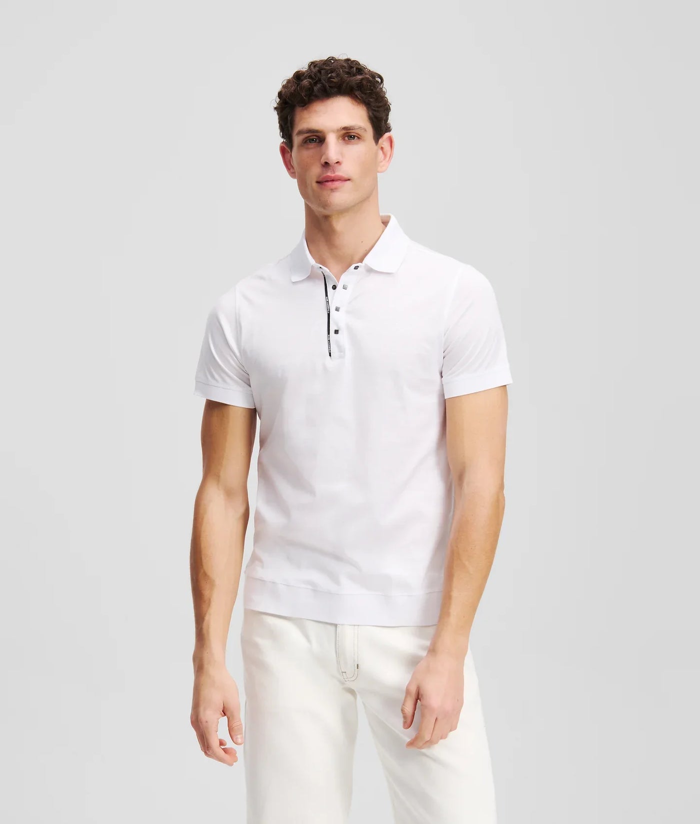 KARL PRESS-STUD POLO SHIRT