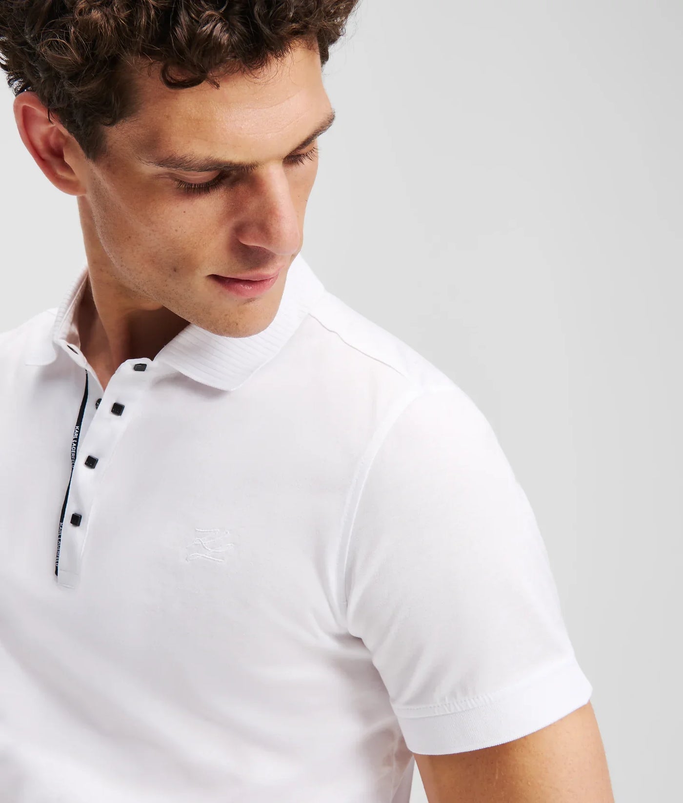 KARL PRESS-STUD POLO SHIRT