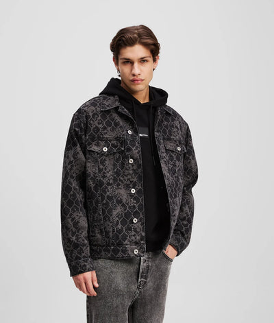 KARL ALL-OVER PRINT DENIM JACKET
