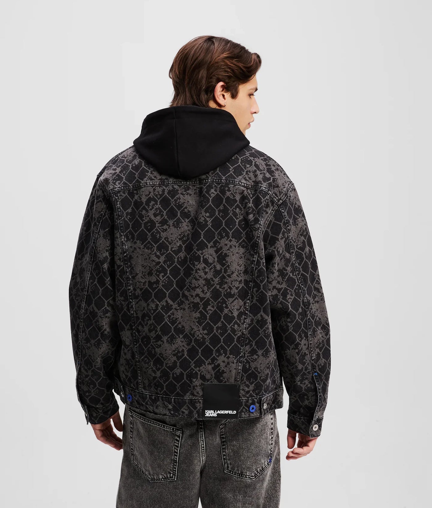 KARL ALL-OVER PRINT DENIM JACKET