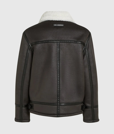 KARL MONOGRAM SHEARLING JACKET