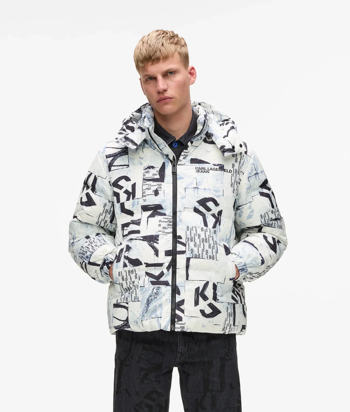 KARL ALL-OVER MONOGRAM PUFFER JACKET