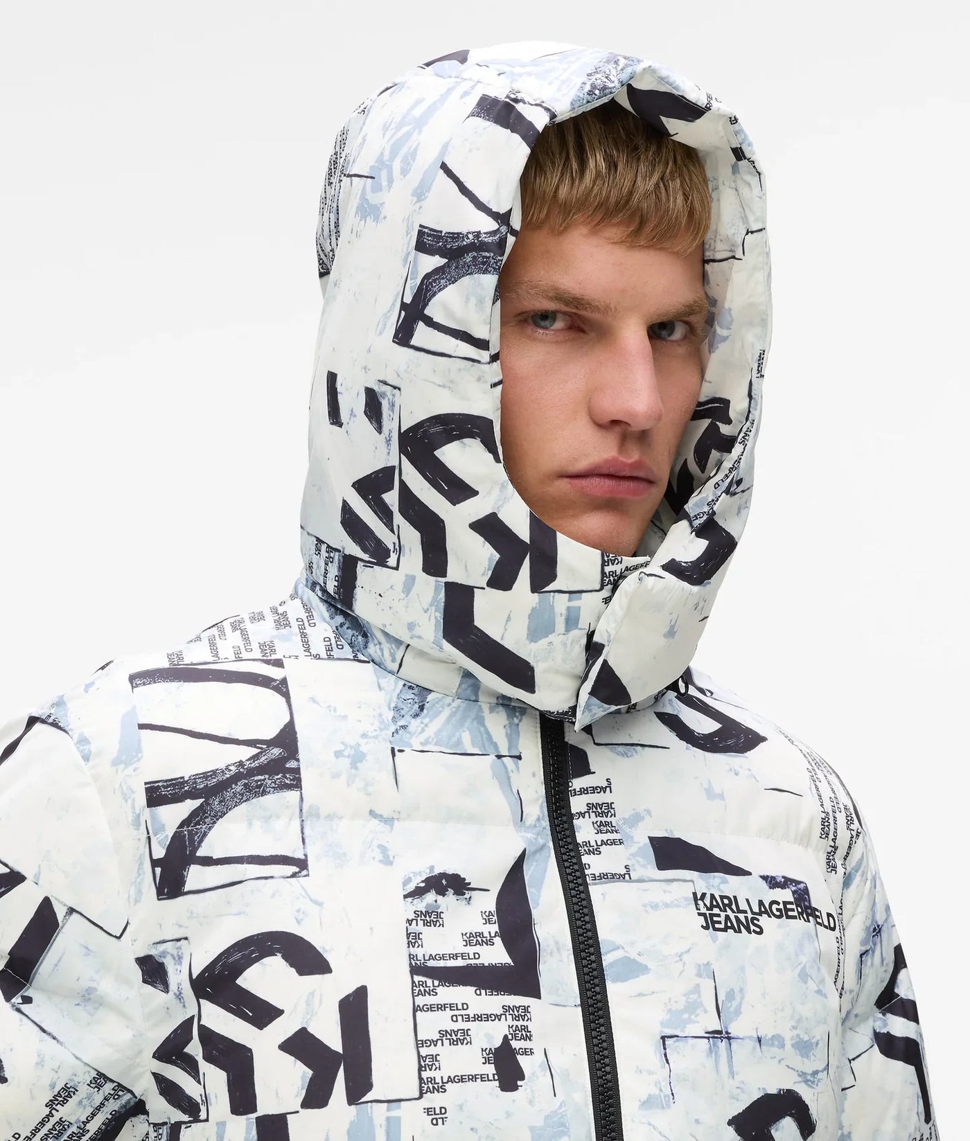 KARL ALL-OVER MONOGRAM PUFFER JACKET