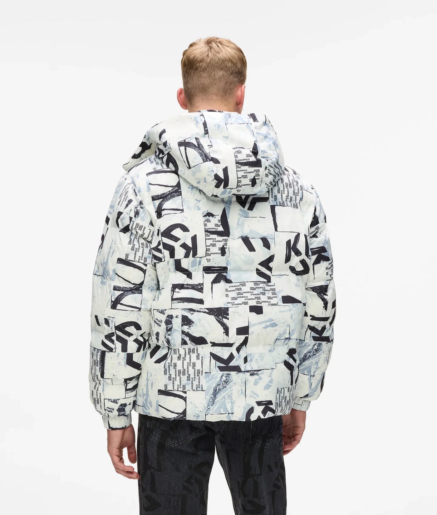 KARL ALL-OVER MONOGRAM PUFFER JACKET