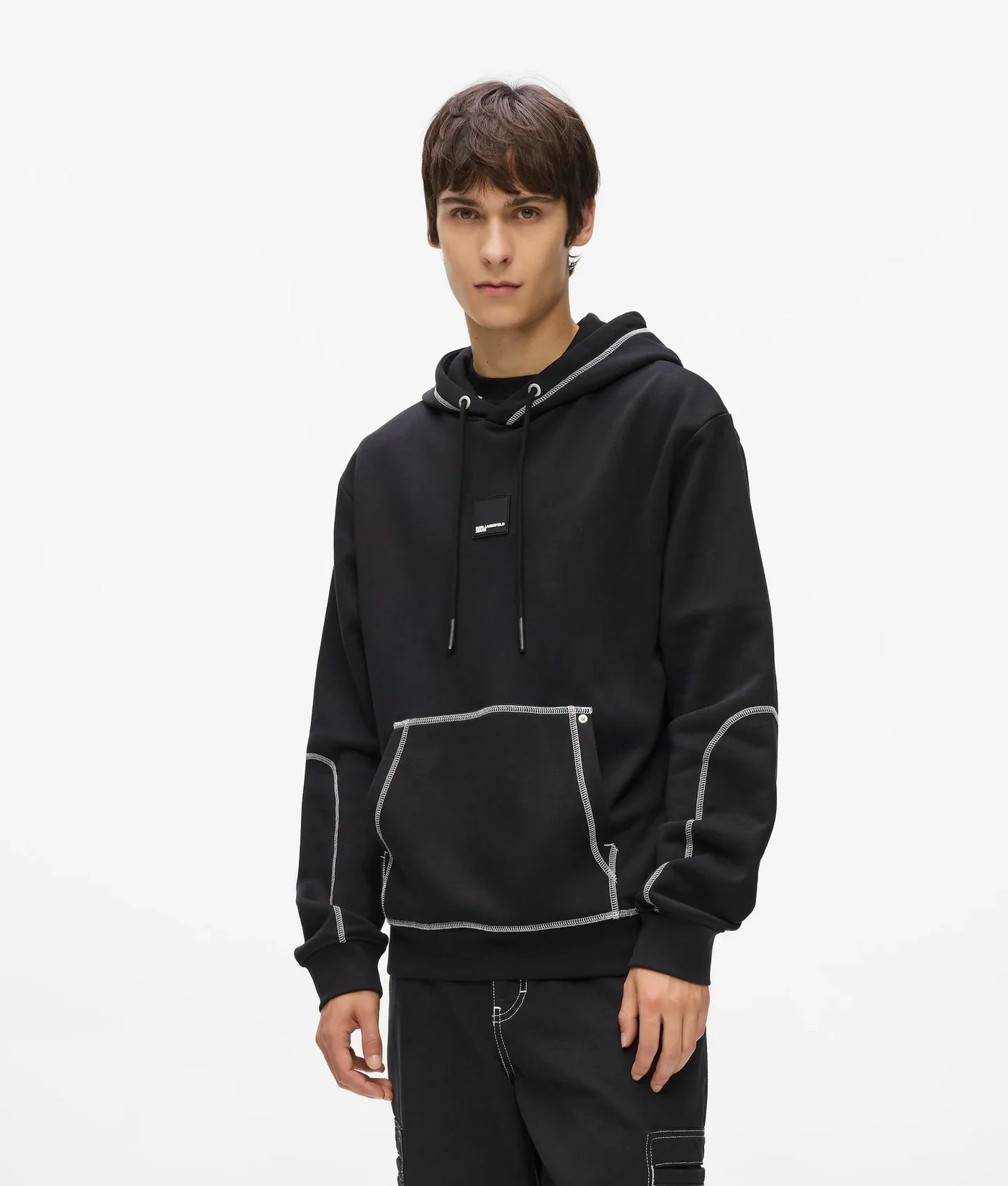 KARL CONTRAST STITCH HOODIE