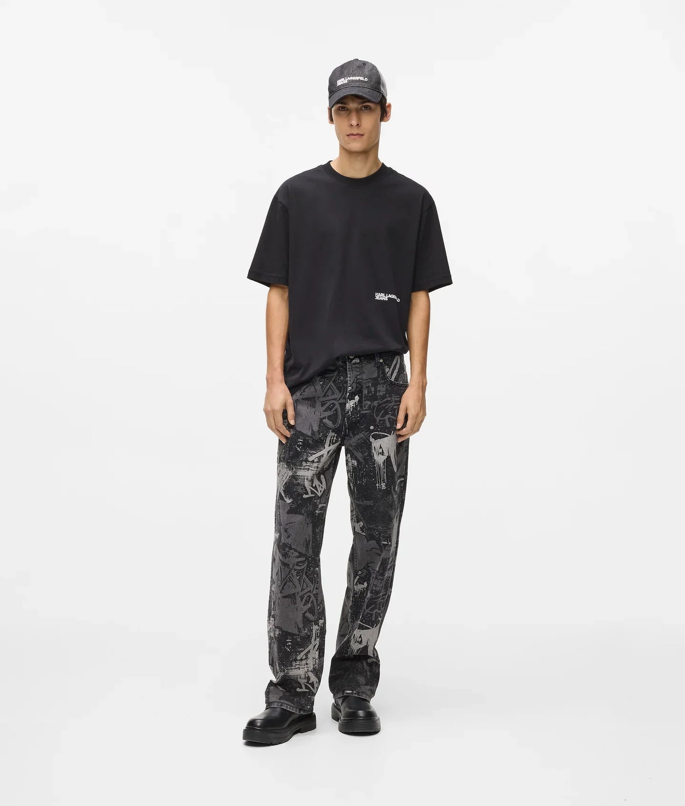 KARL PAINT-EFFECT RELAXED JEANS