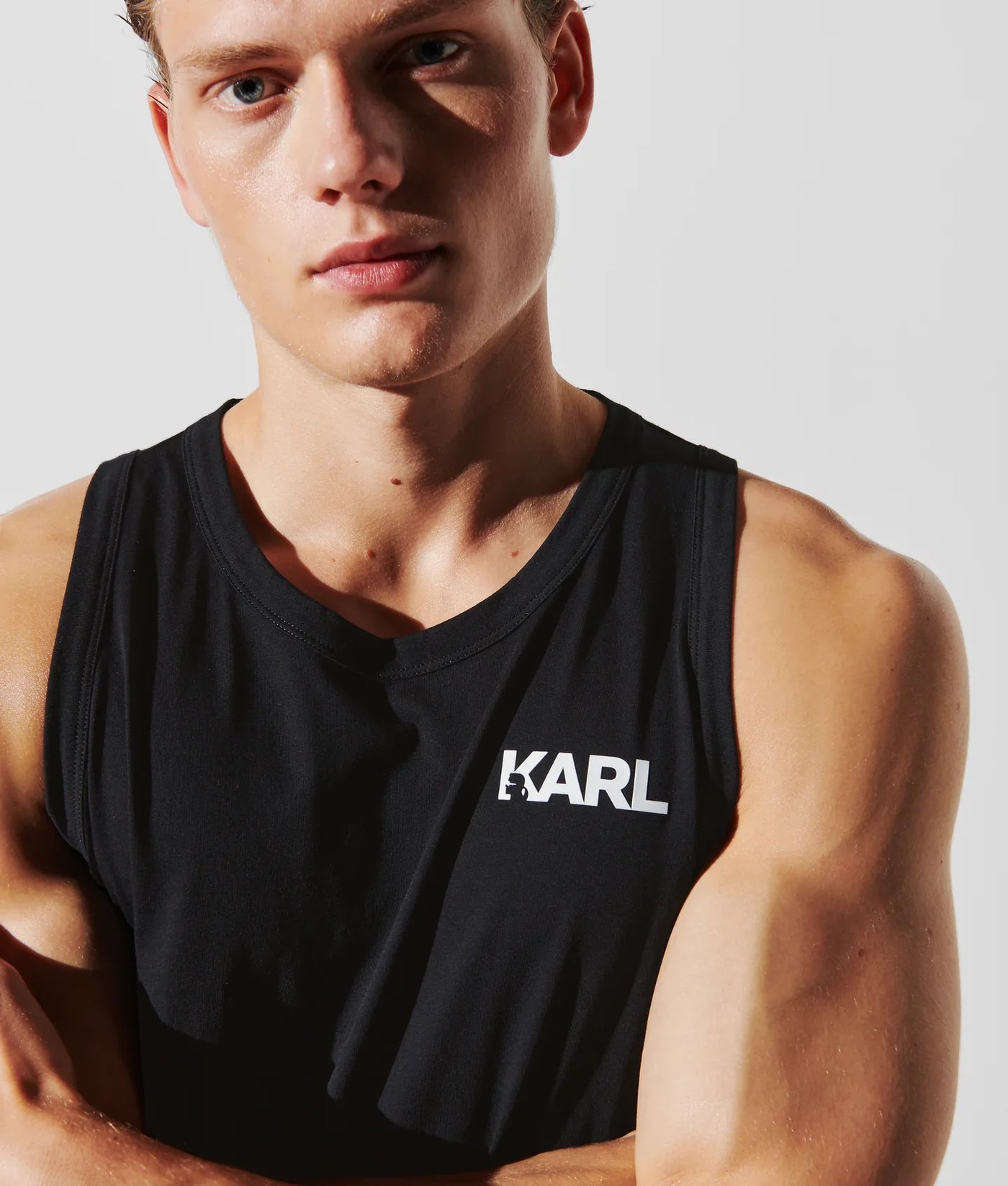 KARL LOGO BEACH TANK TOP