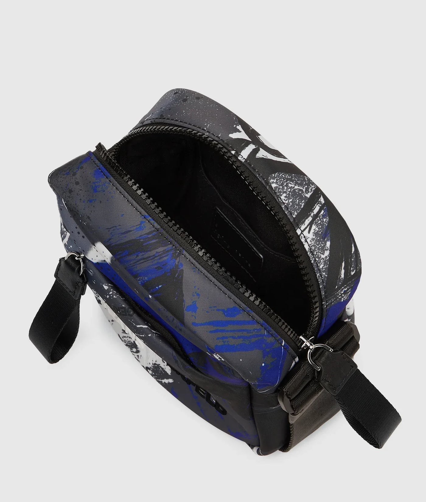 KARL GRAFFITI PRINT CROSSBODY BAG
