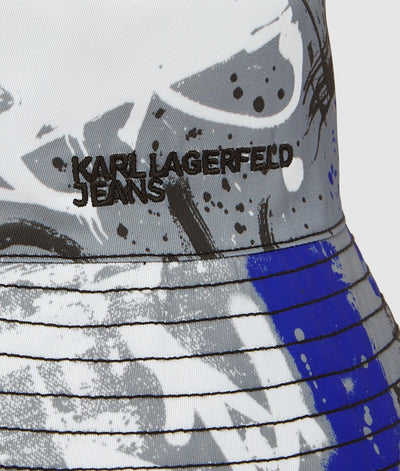 KARL REVERSIBLE GRAFFITI BUCKET HAT
