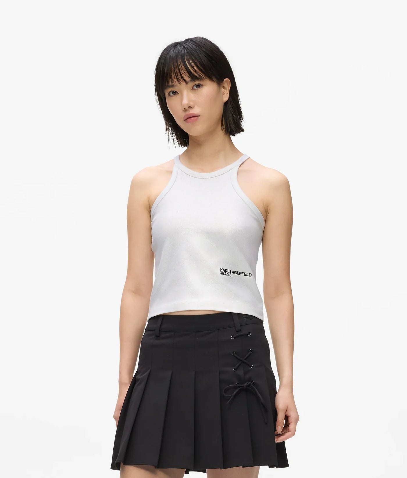 KARL COATED RIBBED TANK TOP