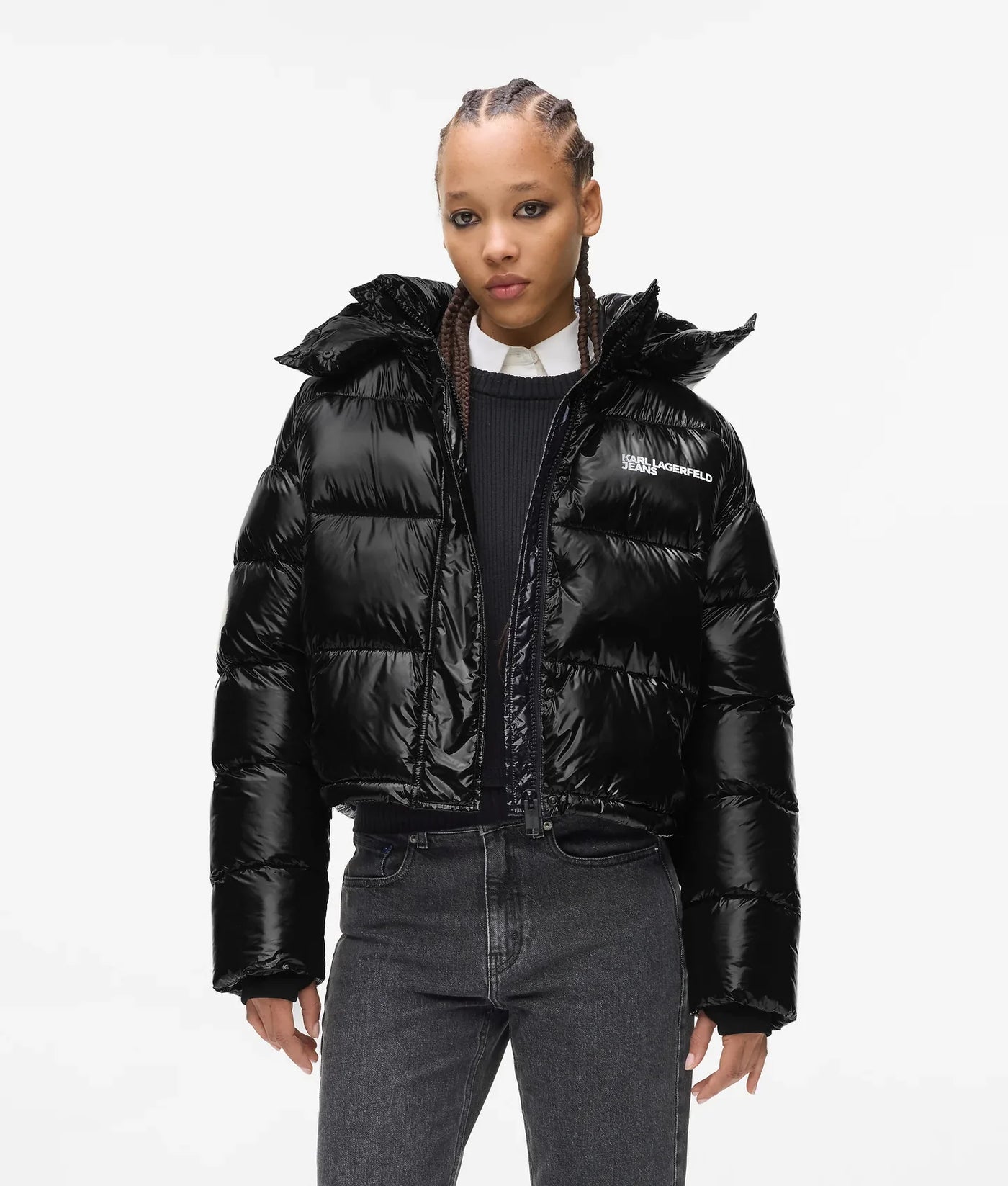 KARL SHINY BOXY PUFFER JACKET