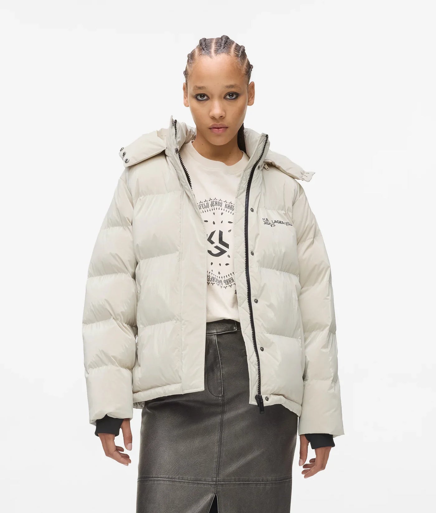 KARL PEARLISED PUFFER JACKET