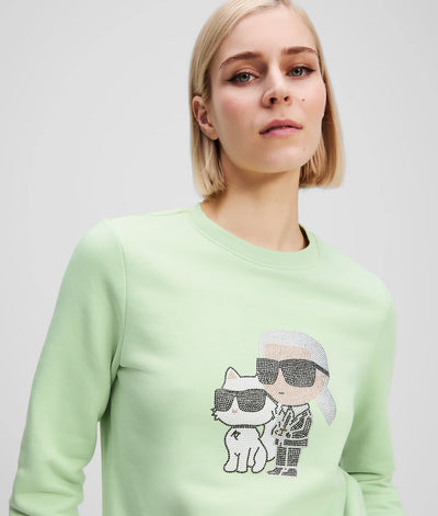 KARL RHINESTONE IKON KARL & CHOUPETTE SWEATSHIRT