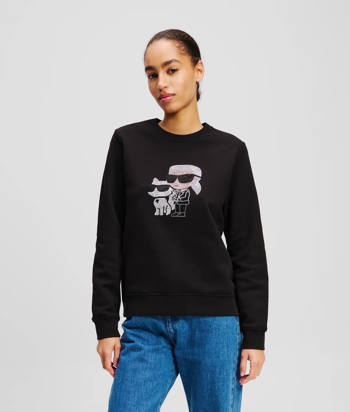 KARL RHINESTONE IKON KARL & CHOUPETTE SWEATSHIRT