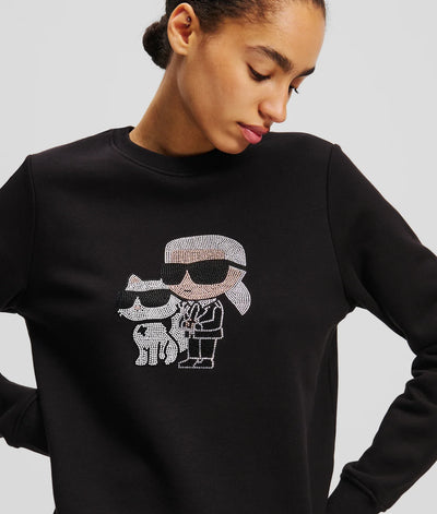 KARL RHINESTONE IKON KARL & CHOUPETTE SWEATSHIRT
