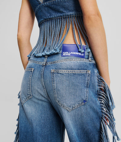 KARL FRINGED RELAXED JEANS