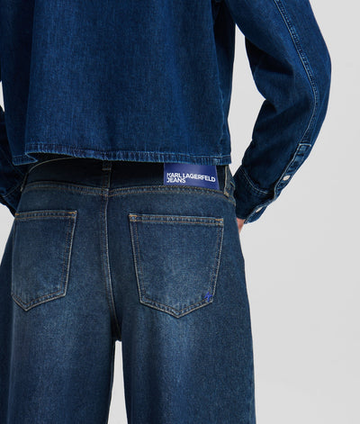 KARL LOW-RISE WIDE-LEG JEANS