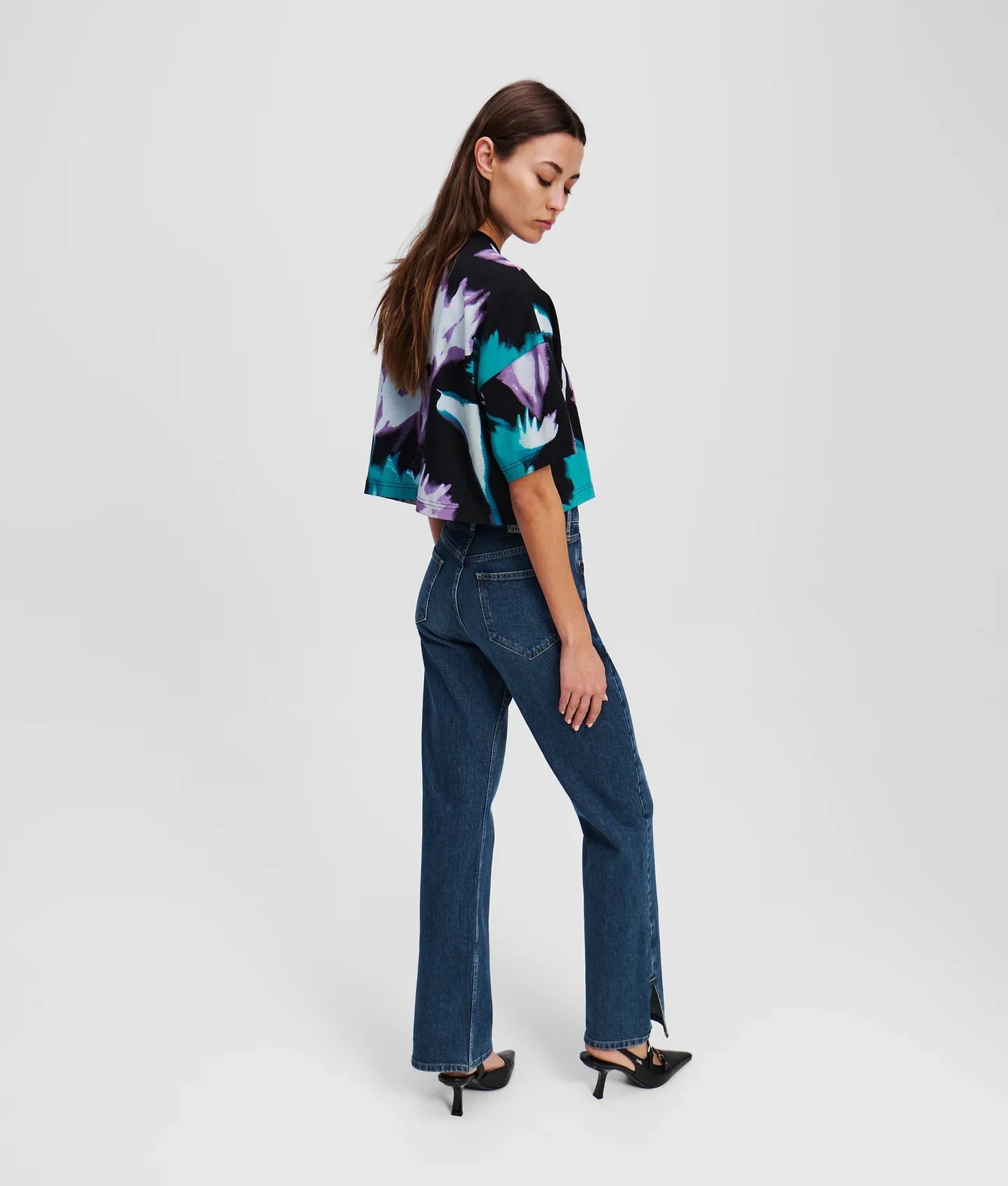 KARL SPLIT-HEM HIGH-RISE STRAIGHT JEANS