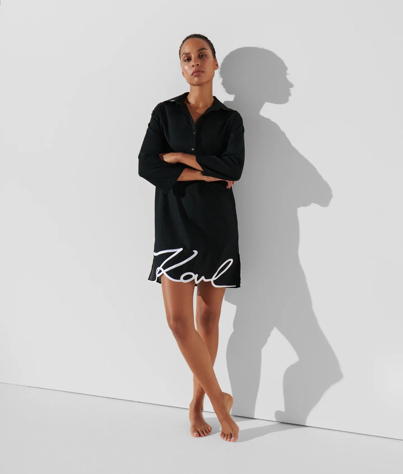 KARL SIGNATURE BEACH SHIRT DRESS