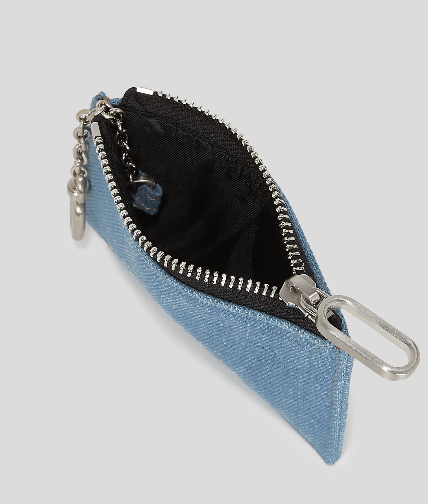 KARL METAL LOGO DENIM CARDHOLDER