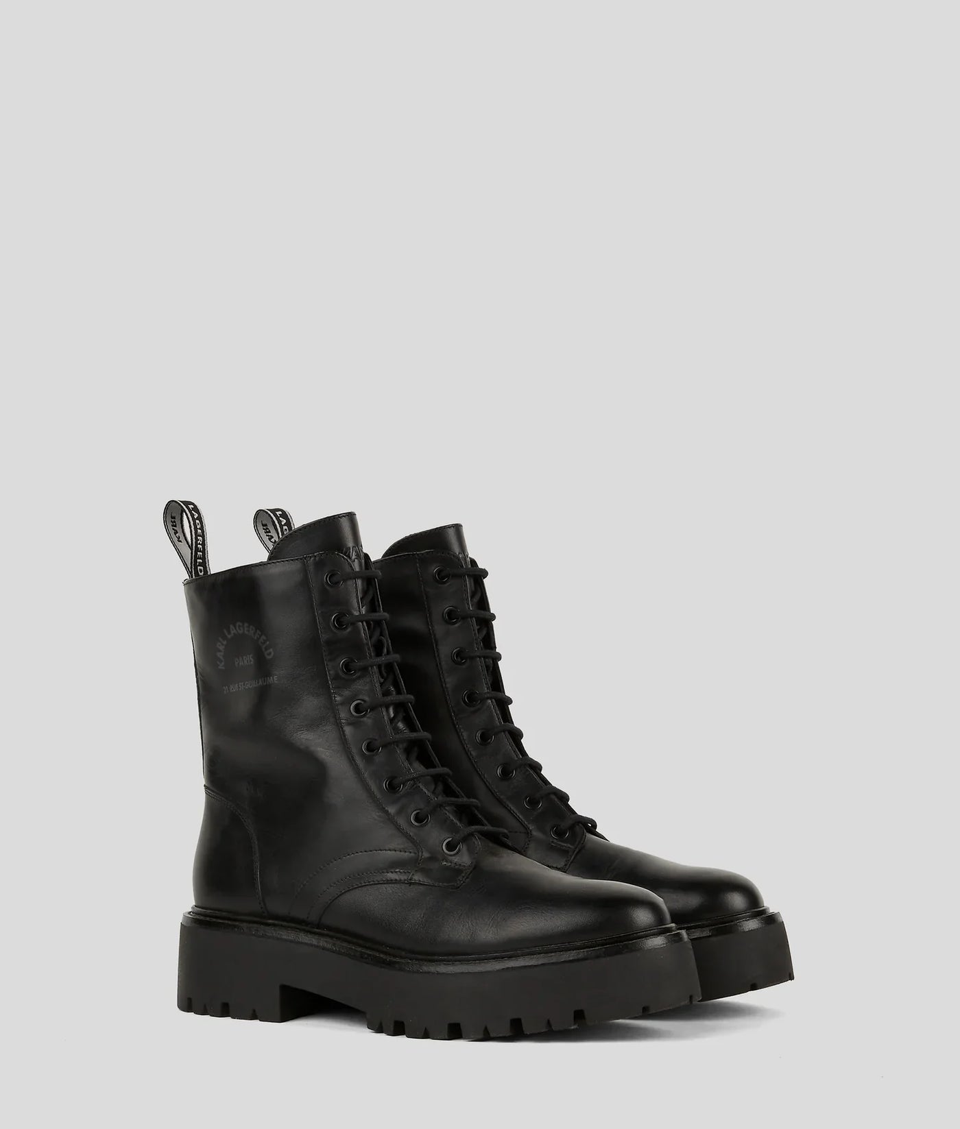 KARL BURLY BIKER LACE-UP BOOTS
