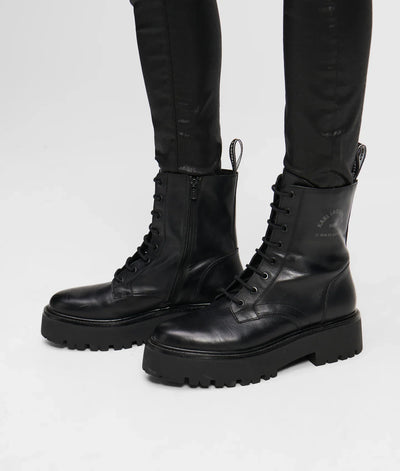 KARL BURLY BIKER LACE-UP BOOTS